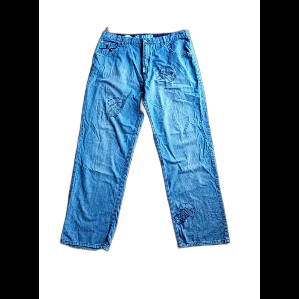 LRG La Jeans Blue Embroidered Denim Pants 42